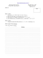 ĐỀ KIỂM TRA 1 TIẾT GIẢI TÍCH 12