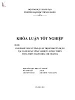 giải pháp tăng cường quản trị rủi ro tín dụng tại ngân hàng nông nghiệp và phát triển nông thông thanh hóa chi nhánh 4