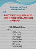 phân tích các yếu tố ảnh hưởng đến tiền lương và phương pháp trả lương tại các doanh nghiệp