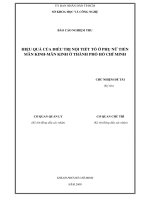 báo cáo nghiệm thu hiệu quả của điều trị nội tiết tố ở phụ nữ tiền mãn kinh-mãn kinh ở thành phố hồ chí minh