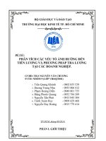 phân tích các yếu tố ảnh hưởng đến tiền lương và phương pháp trả lương tại các doanh nghiệp