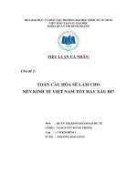 tiểu luận toàn cầu hóa sẽ làm cho nền kinh tế việt nam tốt hay xấu đi