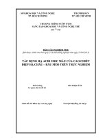 Báo cáo khoa học : Tác dụng hạ acid uric của cao chiết Diệp Hạ Châu - Râu mèo trên thực nghiệm