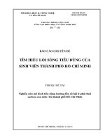 tìm hiểu lối sống tiêu dùng của sinh viên thành phố hồ chí minh