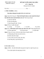 Đề tuyển sinh lớp 6 môn Tiếng việt