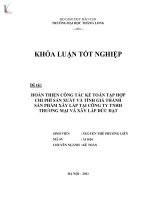 hoàn thiện công tác kế toán tập hợp chi phí sản xuất và tính giá thành sản phẩm xây lắp tại công ty tnhh thương mại và xây lắp đức đạt