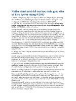 Nhiều chính sách hỗ trợ học sinh, giáo viên có hiệu lực từ tháng 9/2013