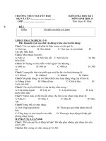 kiểm tra một tiết sinh học 8