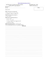 ĐỀ KIỂM TRA 1 TIẾT GIẢI TÍCH 12 CHƯƠNG 2