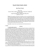Đề tài: Quyết định hành chính_Tóm tắt luận văn thạc sĩ ngành Lý luận và lịch sử nhà nước