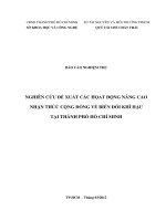 Nghiên cứu đề xuất các hoạt động nâng cao nhận thức cộng đồng về biến đổi khí hậu tại TP. Hồ Chí Minh