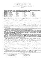 Đề Thi Tiếng Anh khối A1 2013