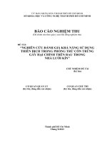Nghiên cứu đánh giá khả năng sử dụng thiên địch trong phòng trừ gây hại chính trên rau trong nhà lưới kín