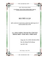 Hoạt động thanh tra ở huyện phong điền - tỉnh thừa thiên huế