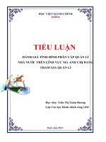 đánh giá tình hình phân cấp quản lí