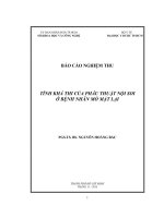 đề tài tính khả thi của phẫu thuật nội soi ở bệnh nhân mổ mật lại