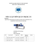 lập kế hoạch triển khai dự án mở rộng sản xuất tại công ty star elec lắp đặt thêm 10 máy ép nhựa tại xưởng nhựa