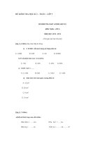 ĐỀ KIỂM TRA HỌC KÌ 1 lớp 5