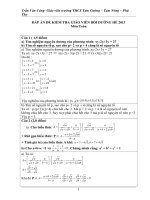 Đáp án đề kiểm tra giáo viên bồi dưỡng hè 2013 Tam Nông- Phú Thọ