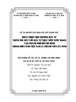 hoàn thiện môi trường đầu tư nhằm thu hút vốn đầu tư trực tiếp nước ngoài (fdi) vào thành phố hồ chí minh trong bối cảnh việt nam là thành viên của wto