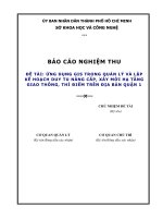 ứng dụng gis trong quản lý và lập kế hoạch duy tu nâng cấp xây dựng mới hạ tầng giao thông