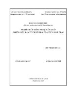 Nghiên cứu công nghệ sản xuất nhiên liệu rắn từ chất thải plastic và vỏ trấu