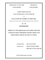 nghiên cứu tổng hợp hai dẫn xuất imine curcumin và khảo sát hoạt tính chống oxi hóa, kháng nấm, kháng khuẩn, kháng ung thư của chúng