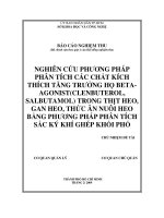 nghiên cứu phương pháp phân tích các chất kích thích tăng trưởng họ beta-agonist trong thịt heo, gan heo, thức ăn nuôi heo bằng phương pháp phân tích sắc ký ghép khối phổ (gc-ms)