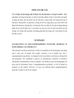 khảo sát dư lượng một số thuốc trừ sâu lân hữu cơ trong trà thuốc