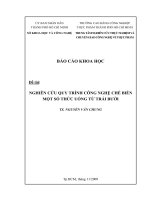 Báo cáo khoa học : Nghiên cứu quy trình công nghệ chế biến một số thức uống từ trái bưởi