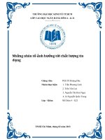 tiểu luận môn nghiệp vụ ngân hàng thương mại những nhân tố ảnh hưởng tới chất lượng tín dụng