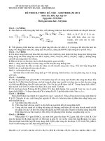 Đề thi olympic hóa 10 NH 2011