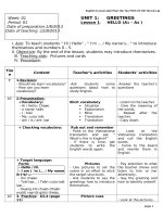 GIÁO ÁN TIẾNG ANH 6 ( 4 CỘT )