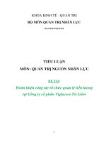 Tiểu luận: Hoàn thiện công tác tổ chức quản lý tiền lương tại Công ty cổ phần Viglacera Từ Liêm