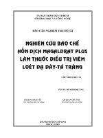 nghiên cứu bào chế hỗn dịch magaldrat plus làm thuốc điều trị viêm loét dạ dày tá tràng