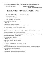 kế hoạch cá nhân năm học 2013 - 21014