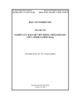 nghiên cứu bào chế viên phóng thích kéo dài chứa trimetazidin 60mg
