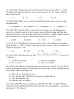 Trắc nghiệm phần Ancol- đề thi ĐH-CĐ