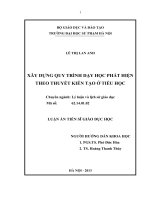 Xây dựng quy trình dạy học phát hiện theo thuyết kiến tạo ở tiểu học_luận án tiến sĩ giáo dục