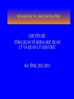 Tổng quan về khoa học QL và QLGD