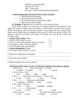 Đề tham khảo TA 6 học kì 2