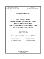 điều tra hiện trạng và việc tham gia kiểm tra chất lượng của các phòng xét nghiệm và đề xuất giải pháp nâng cao chất lượng xét nghiệm hóa sinh lâm sàng