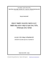 Phát triển nguồn nhân lực trên địa bàn thị xã quảng yên, tỉnh quảng ninh