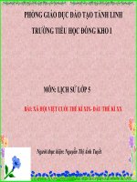 BÀI 4: XÃ HỘI VIỆT NAM CUỐI THẾ KỈ XIX- ĐẦU THẾ KỈ XX