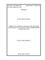 Nghiên cứu, đánh giá cảnh quan cho mục đích sử dụng hợp lí tài nguyên và bảo vệ môi trường tỉnh quảng ngãi_luận án tiến sĩ địa lí