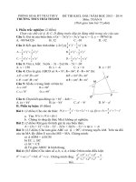 Đề thi KSCL đầu năm học 2013 - 2014