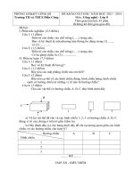 Đề khảo sát Công nghệ 8- Năm học 2013-2014