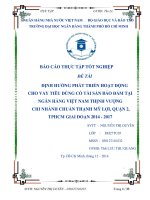định hướng phát triển hoạt động cho vay tiêu dùng có tài sản bảo đảm tại ngân hàng việt nam thịnh vượng