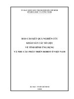 báo cáo nghiên cứu khảo sát các số liệu về tình hình ứng dụng và nhu cầu phát triển robot ở việt nam