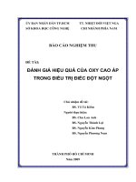 Báo cáo khoa học : Đánh giá hiệu quả của oxy cao áp trong điều trị điếc đột ngột